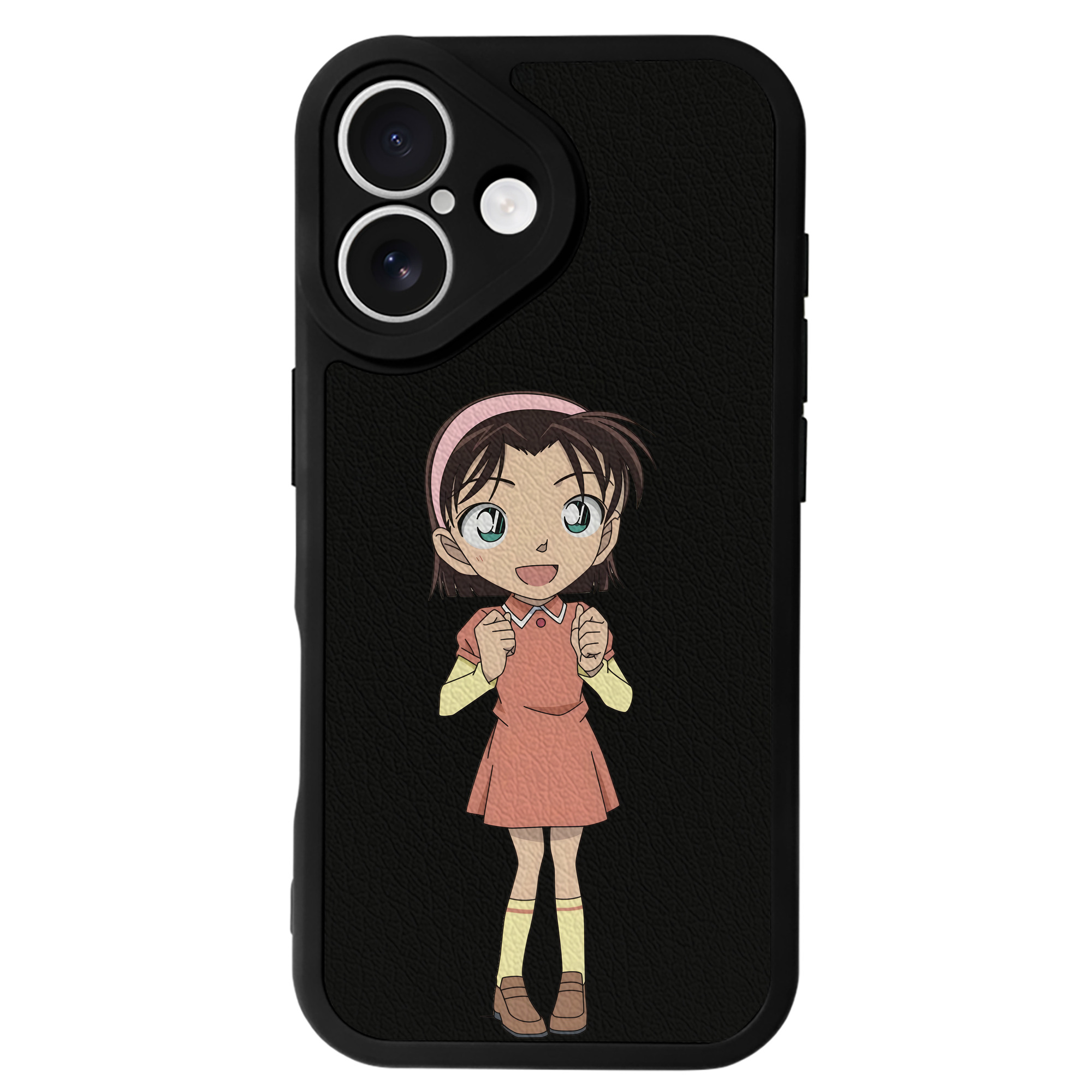 （画像用） 名探偵コナン 吉田 歩美 よしだ あゆみ Detective Conan my Yeager 【iPhone 16シリーズ対応】シリコンスマホケース（レザー調） 材質：シリコン
